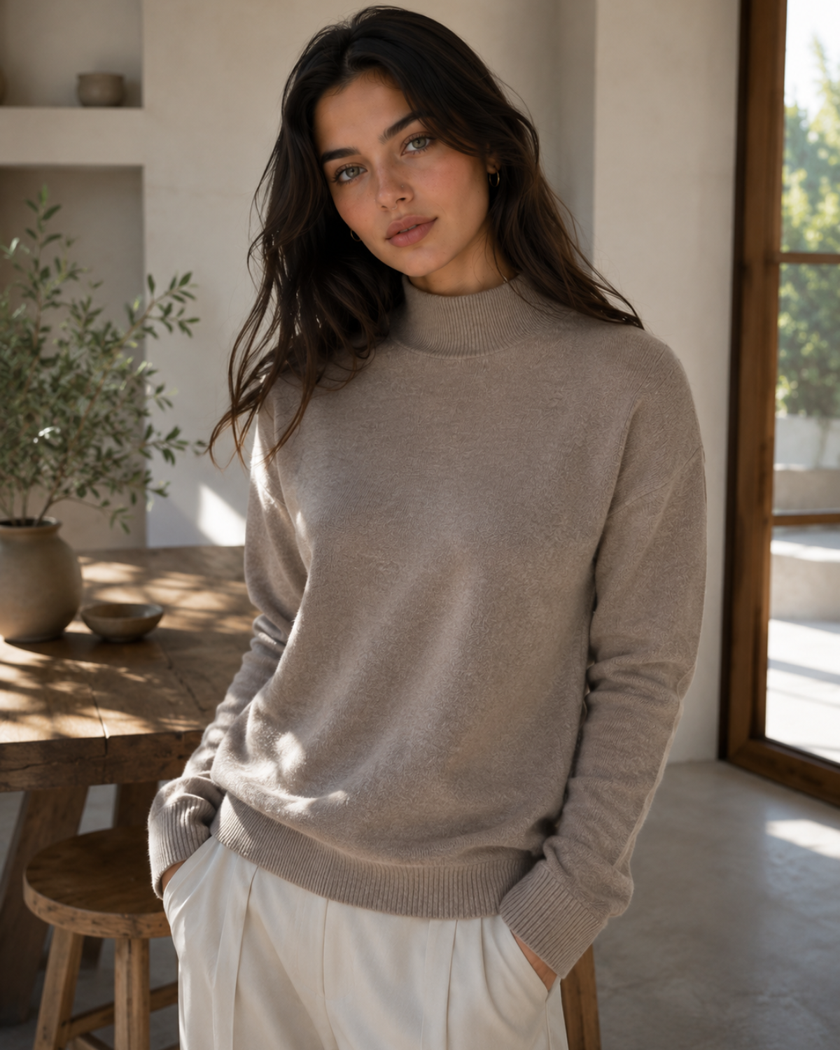 Elena Soft Knit Turtleneck Sweater