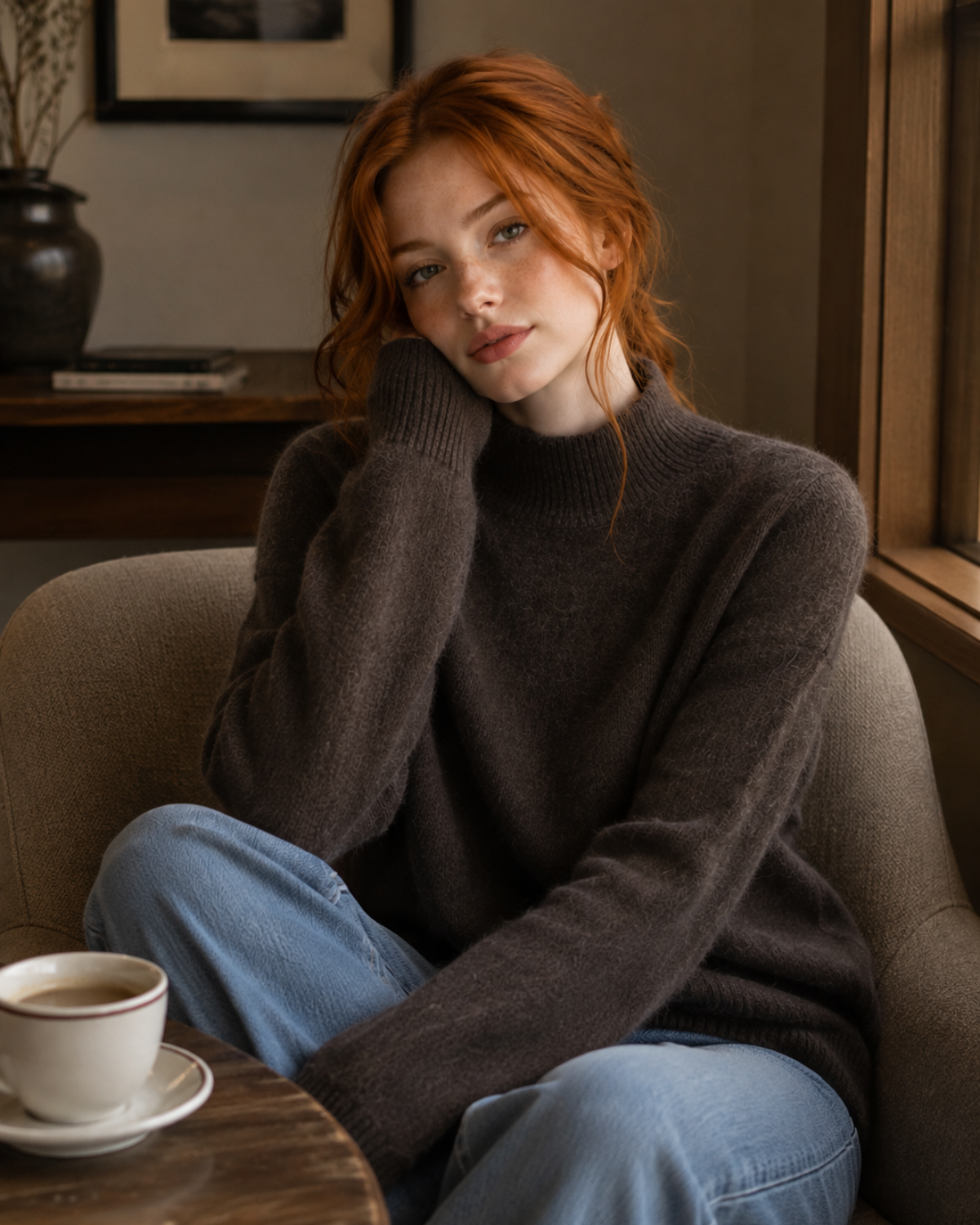 Isabella Soft Knit Mock Neck Sweater
