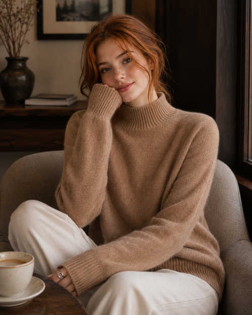 Isabella Soft Knit Mock Neck Sweater