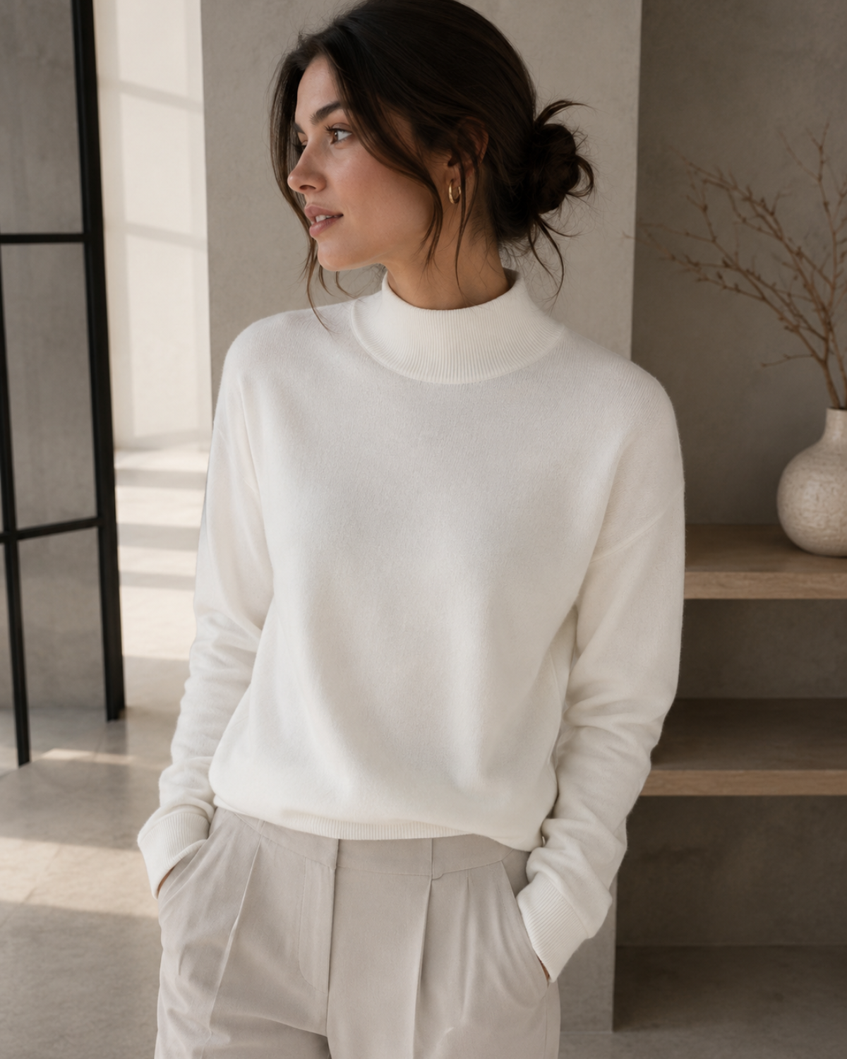Elena Soft Knit Turtleneck Sweater