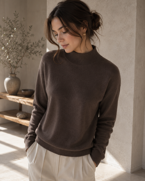 Elena Soft Knit Turtleneck Sweater