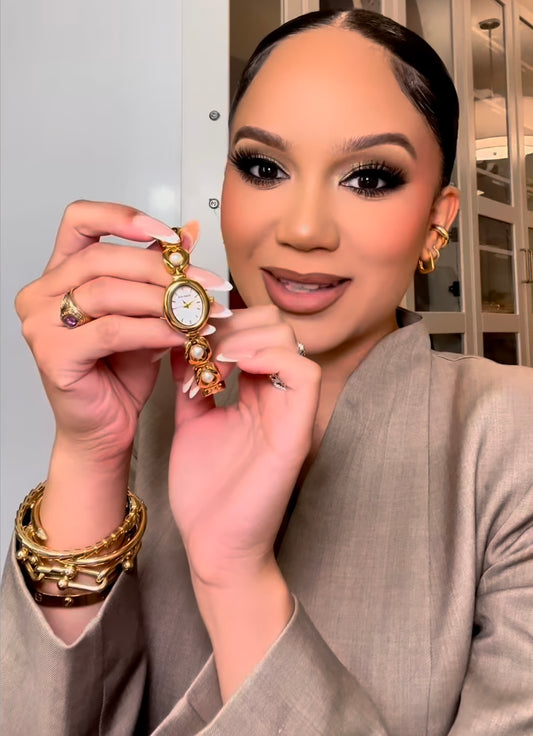 Relógio Feminino Dourado Elegante aço inoxidável