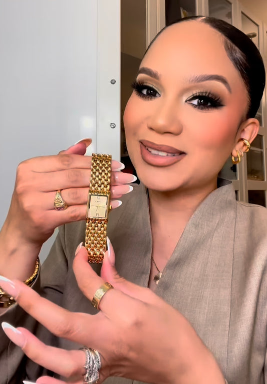 Relógio Feminino Dourado Elegante aço inoxidável