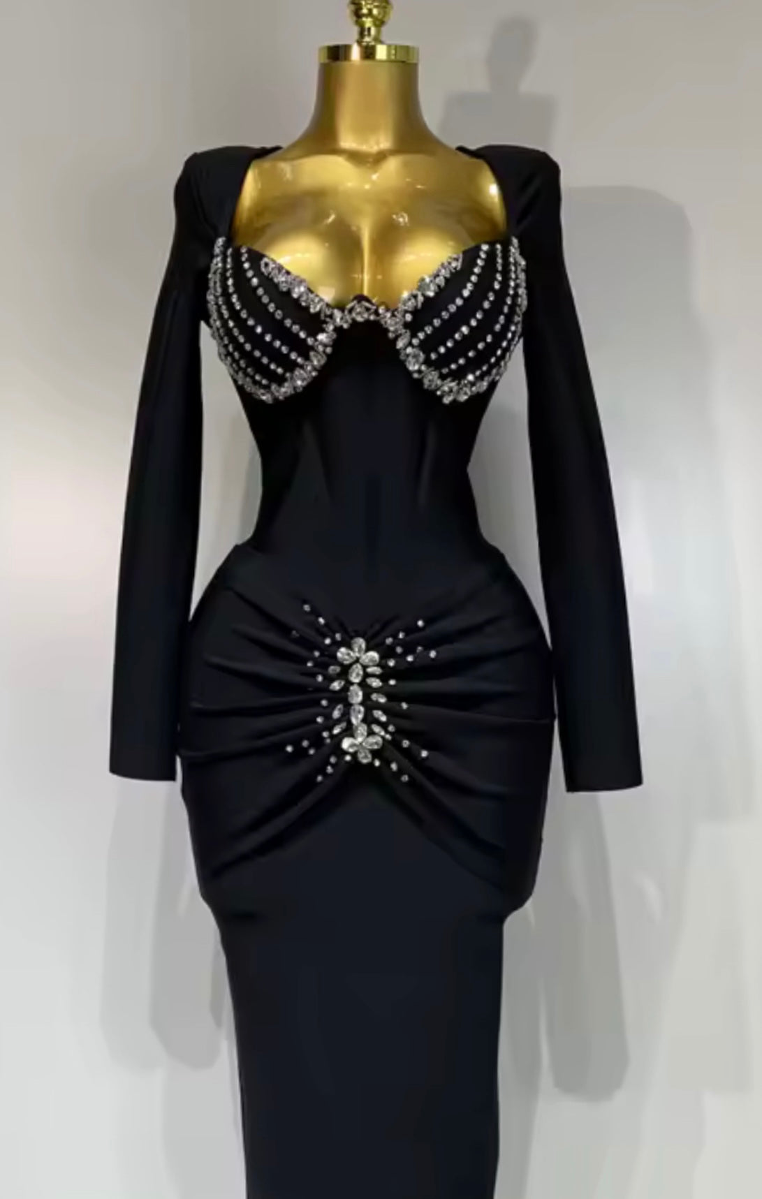 Vestido preto cristal